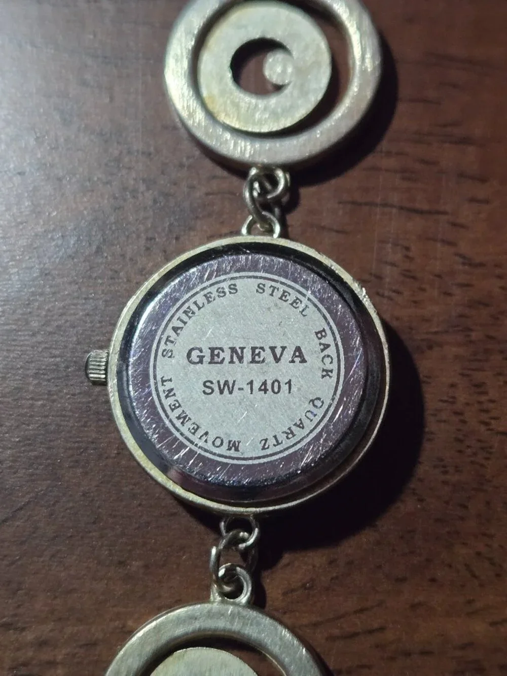 Geneva Womens Bracelet Watch w/Ring Design Band Silvertone 8